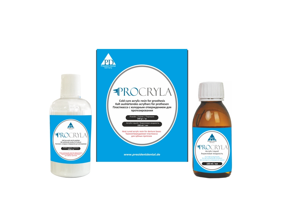 PRESIDENT DENTAL PROCRYLA SICAK AKRİLİK TOZ & LİKİT (MİNİ KİT)
