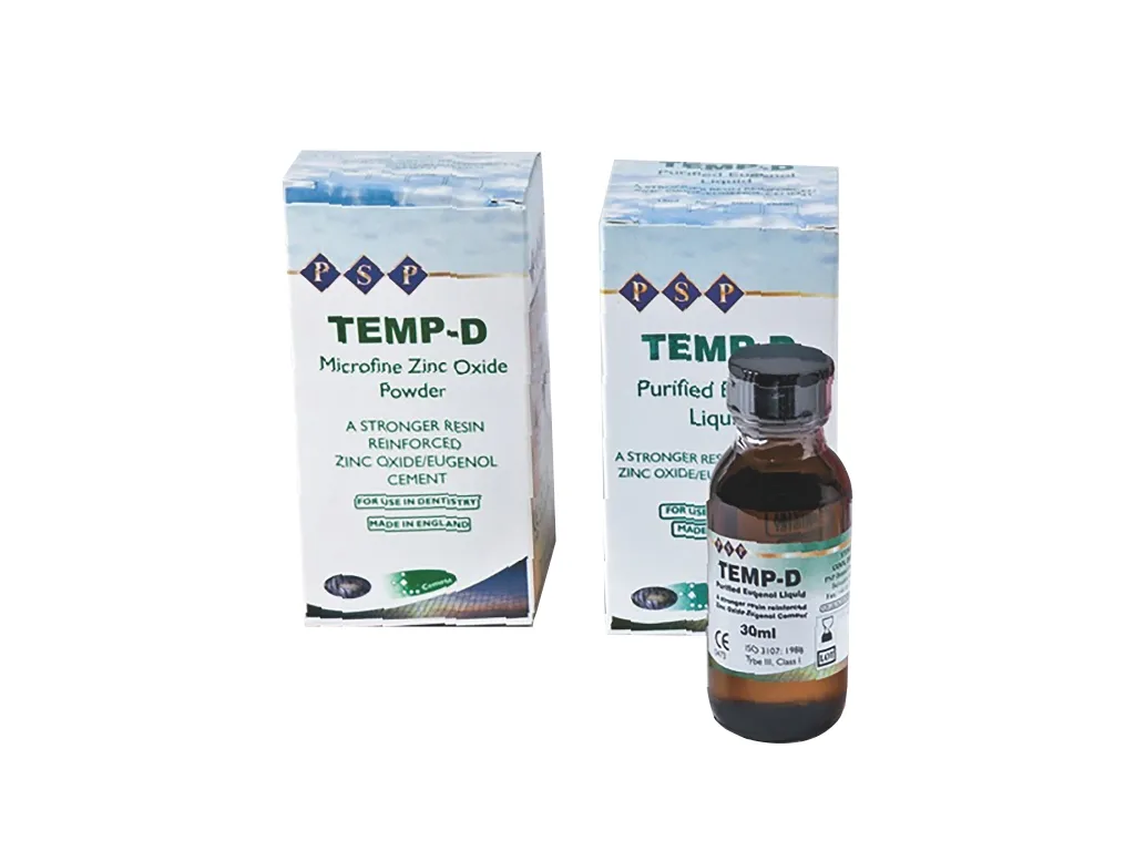 PSP TEMP D, REZİN BAZLI ÇİNKO OKSİT OJENOL SİMAN , (75GR. + 30 ML)